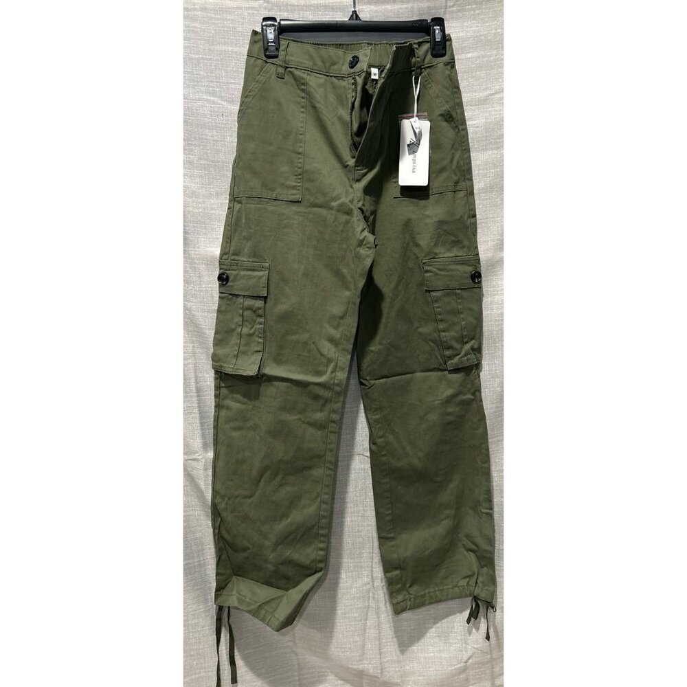 NEW High Waisted Wide Leg Cargo Pants Y2K Grunge Size M - Picture 5 of 7